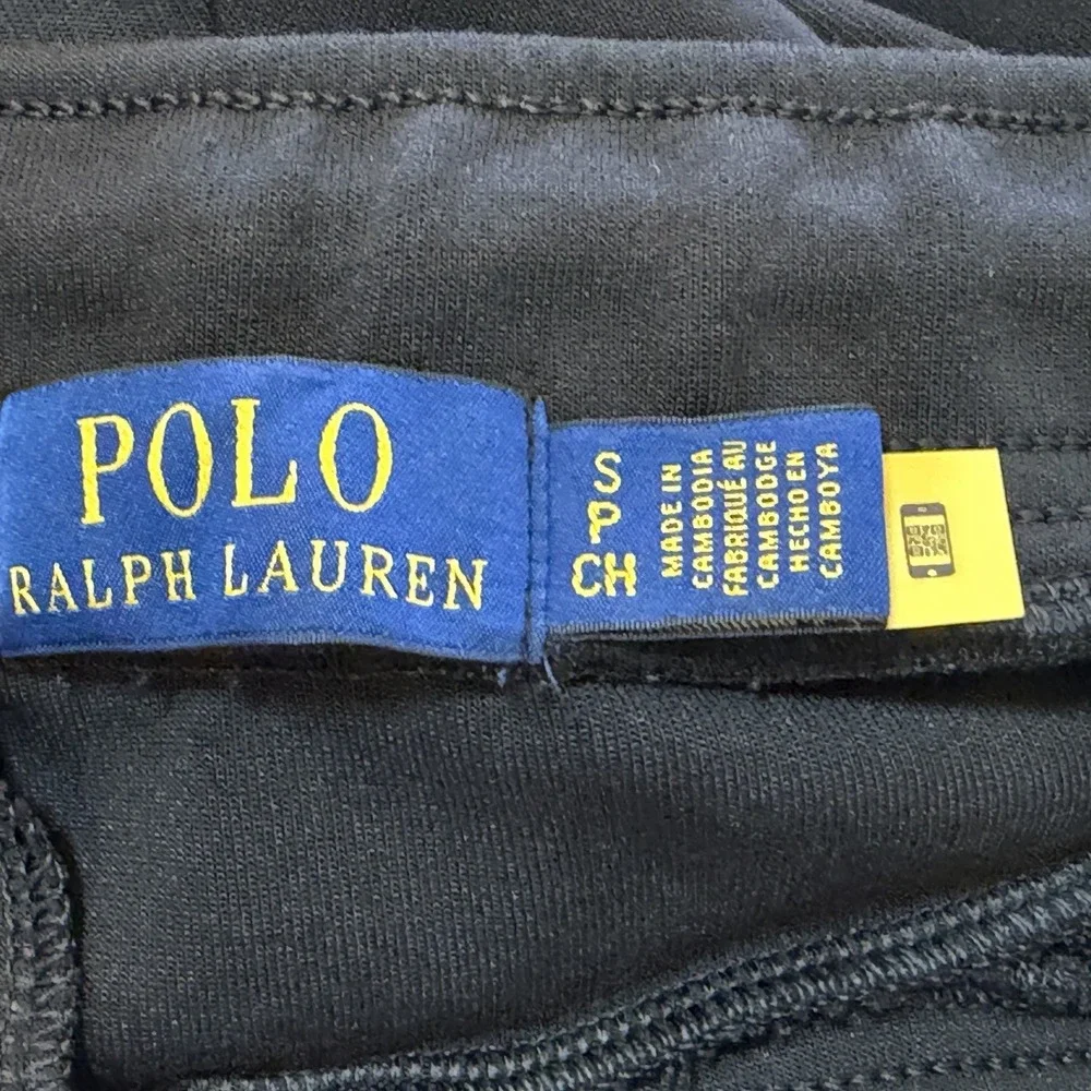 Polo Ralph Lauren Aviator Joggers Mens Sz Small Black Cargo Pockets Double Knit